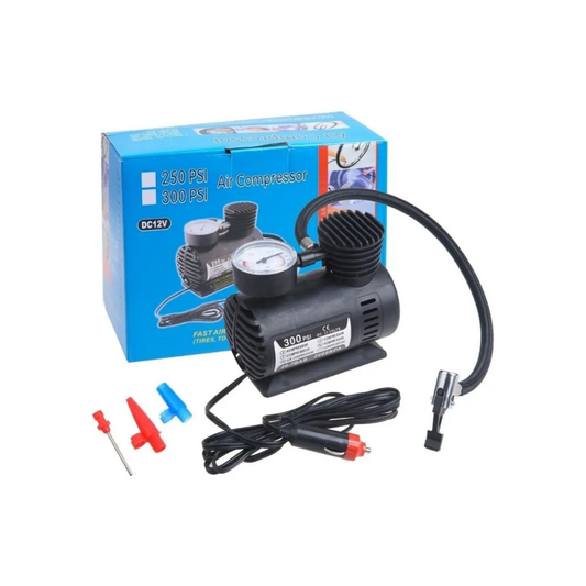 Air Compressor™ Mini Compresor de aire 12V Infla llantas y accesorios donde lo necesites Recupera la presión ideal de las llantas rápidamente