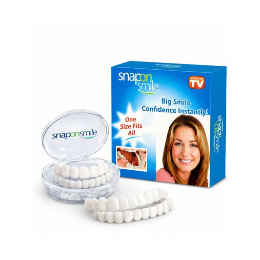 SmileForm™Carillas dentales removibles mejoran visualmente dientes manchados o irregulares para lucir una sonrisa más uniforme al instante