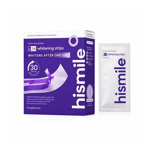Hismile™ Tiras de blanqueamiento dental ayudan a eliminar manchas superficiales para conseguir dientes de apariencia más blanca en solo 30 minutos