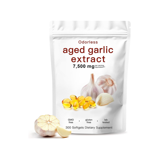 AgedGarlic™ Suplemento natural de ajo protege el corazón niveles saludables de colesterol sin olor residual